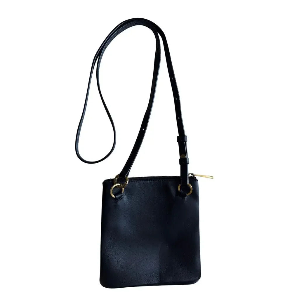 Filippa K Small Crossbody Bag in Black Leather